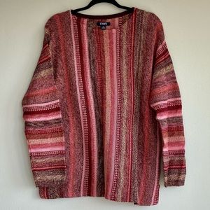 Large Chaps Linen Knit Spring Berry Tunic